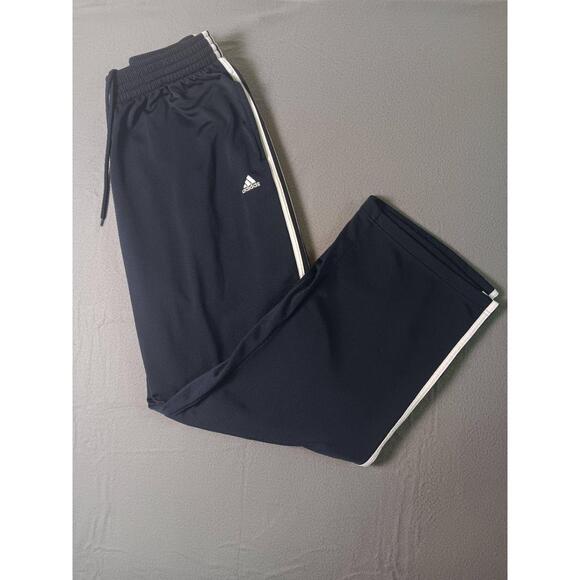 Adidas Mens XL Dark Blue Track Pants Vintage 3 Stripe Throwback Retro - Picture 1 of 7